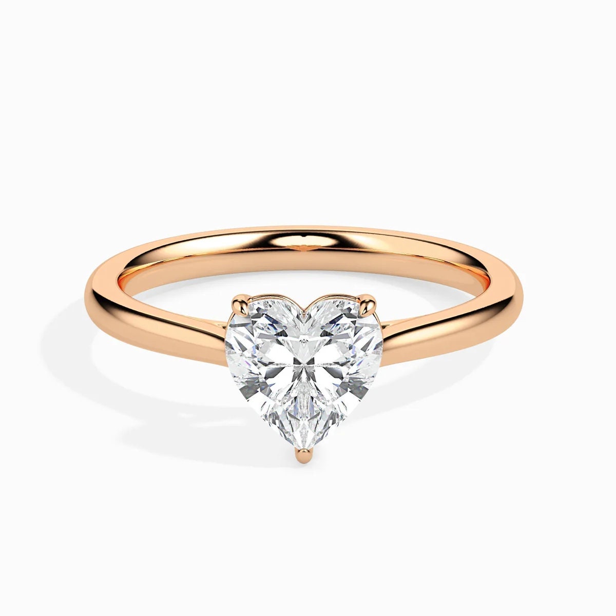 1.00 Ct Heart Cut Solitaire Moissanite Diamond Engagement Ring, Heart Shaped Diamond Ring, White Gold Ring, Diamond Ring For Women, Gifting