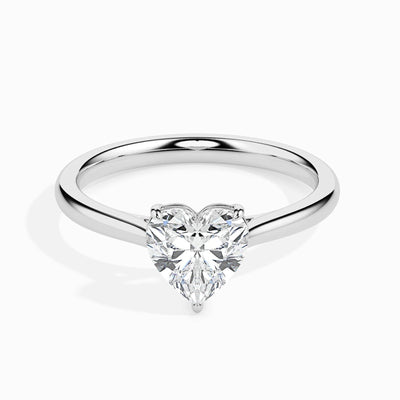 1.00 Ct Heart Cut Solitaire Moissanite Diamond Engagement Ring, Heart Shaped Diamond Ring, White Gold Ring, Diamond Ring For Women, Gifting