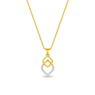 0.08 Carat Round Cut Moissanite Lovely Pendant, Moissanite Diamond Pendant, 18k Gold Pendant, 925 Silver Pendant, Anniversary Gift For Her