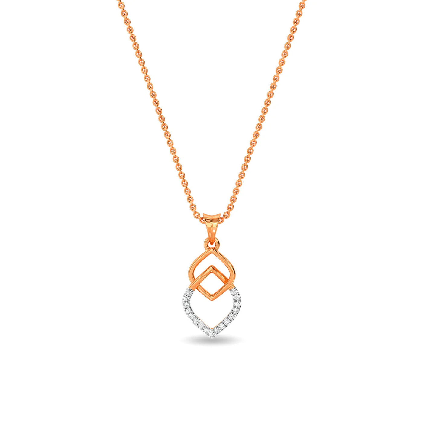 0.08 Carat Round Cut Moissanite Lovely Pendant, Moissanite Diamond Pendant, 18k Gold Pendant, 925 Silver Pendant, Anniversary Gift For Her
