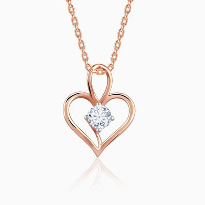 Heart Shaped Pendant With Round Moissanite Diamond, Perfect Gift For Valentine, Valentine's Day Gift, 18k Gold Pendant, Gift For Love