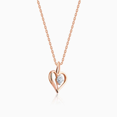 Heart Shaped Pendant With Round Moissanite Diamond, Perfect Gift For Valentine, Valentine's Day Gift, 18k Gold Pendant, Gift For Love