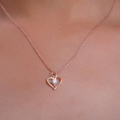 Heart Shaped Pendant With Round Moissanite Diamond, Perfect Gift For Valentine, Valentine's Day Gift, 18k Gold Pendant, Gift For Love
