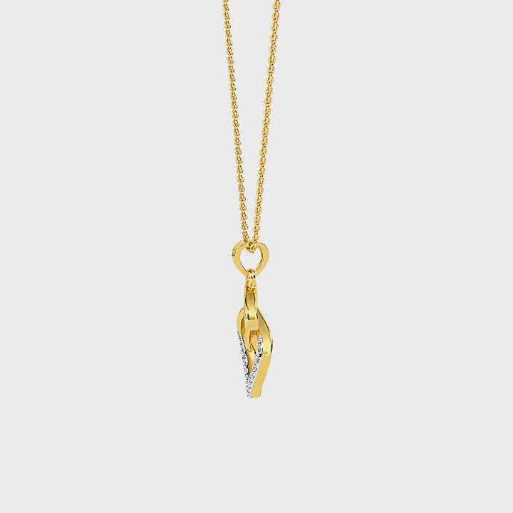 0.08 Carat Round Cut Moissanite Lovely Pendant, Moissanite Diamond Pendant, 18k Gold Pendant, 925 Silver Pendant, Anniversary Gift For Her